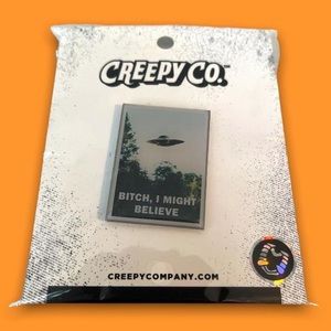 Creepy Co. I Might Believe UFO Alien Enamel Pin